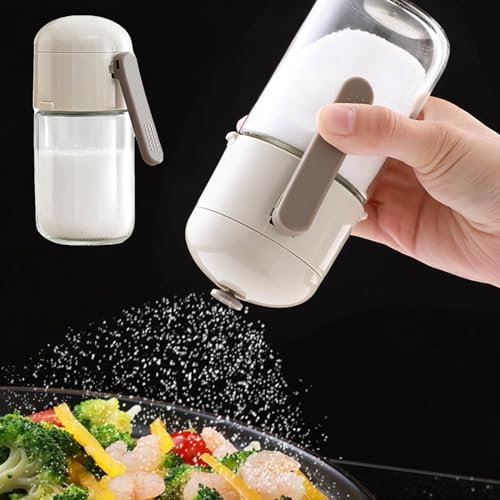 liuer Zuccheriera Vetro,Zuccheriera con Dosatore,Contenitore per Spezie barattoli spezie Rotonda,per Casa e Cucina