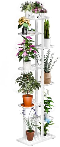 Bodhi2000 Soporte para plantas, soporte de flores de 8 niveles de alto, soporte para macetas de jardín, estante para macetas al aire libre e interior, soporte de decoración para macetas, estante de