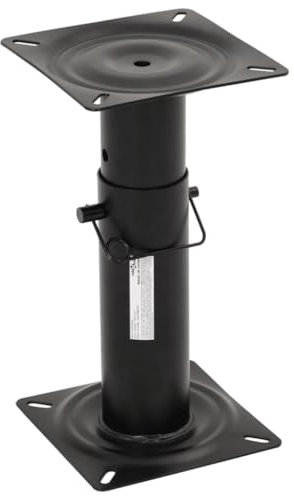 vidaXL Stuhlfuß, Bootssitz Podest Sockel mit Griff, Sitzkonsole Höhenverstellbar, Stuhlbein Sitzbein, Schwarz Pulverbeschichteter Stahl