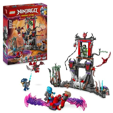 LEGO Ninjago Le Village de la tempête draconique - Jeu de Construction avec 6 minifigurines et Une toupie - Idée de Cadeau pour garçons et Filles dès 7 Ans Amateurs de la série TV 71841