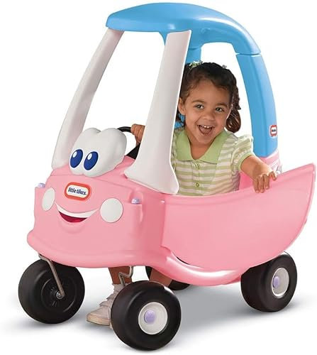 little tikes Princess Cozy Coupe Car - Ride-On with Real Working Horn, Clicking Ignition Switch, & Fuel Cap