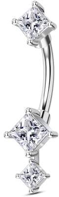 Agrewd Piercing Rook Sourcil Minimaliste Argent 16G Piercing Helix Tragus Acier Chirurgical Barbell Percing Nombril Courbé pour Femmes 6mm
