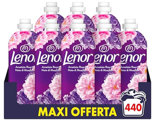 Lenor Ammorbidente Lavatrice Concentrato 440 Lavaggi (8X55), Ametista Rosa E Note Di Muschio, Freschezza Che Dura 3 Volte Più A Lungo Con Tecnologia Olii Profumati