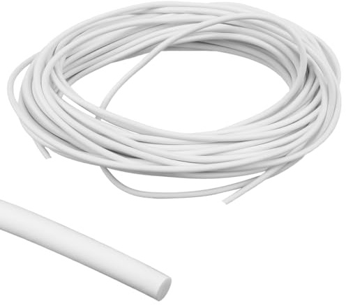 Xyvor Tira De Sellado De Espuma De Silicona Redonda, Ø4Mm X 10M Cordón Redondo De Polietileno Para Juntas, Junta Redonda De Espuma Epdm Para Juntas Puertas Ventanas Techos Paredes