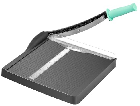 Guillotina de Papel Manual con Protección de Seguridad y Bloqueo de Cuchilla, Cizalla Papel A4 B5 A5 B6 B7, Cortador de Papel Profesional Capacidad 16 Hojas, Perfecto para Fotos, Papel, Tarjeta, Gris