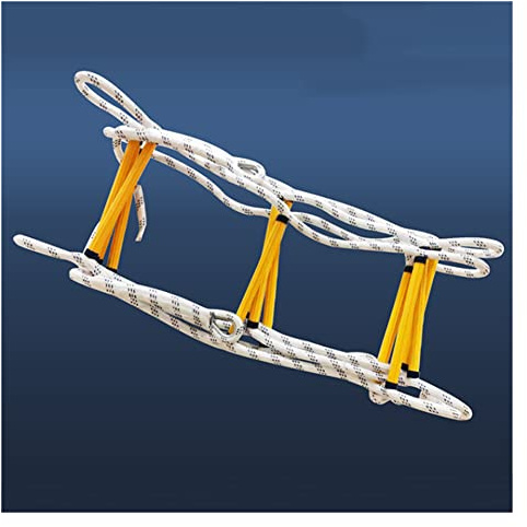 RDIAYDN Escalera de Emergencia de Cuerda con mosquetón, Suave y Segura para niños y Adultos, Desde Ventanas y Balcones, de 2, 3 o 4 Pisos, 25 m 82 pies (9,84 pies/10 pies)