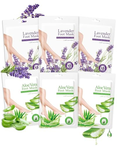 ZKUNL 6 pares mascarillas para pies, calcetines y máscaras manos,máscara para callos pies,máscara para pies muy secos, máscara para manos muy secas, cuidado diario de los pies para hombres y mujeres
