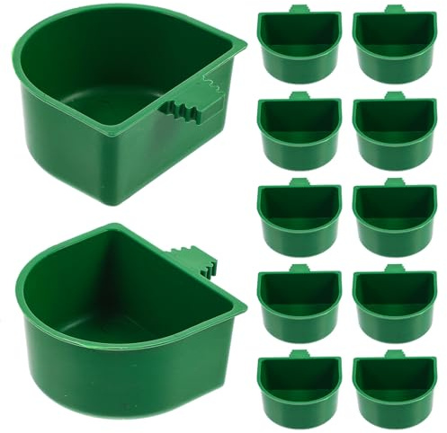 Outanaya Ciotola per Cibo per Uccelli e Coniglio in Plastica Verde, Capacità Grande, Versatile e Multifunzionale, per Gabbia di Uccelli, Confezione da 20 Pezzi
