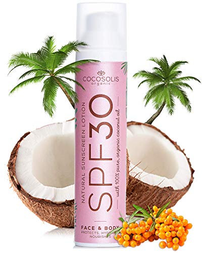 COCOSOLIS Sonnencreme SPF 30 - Feuchtigkeitsspender mit Sonnenschutz gegen UVA- und UVB-Strahlen - Sun Cream für alle Hauttypen - Kokosöl, Kakaobutter, Sheanussöl, Seabeeröl - 100ml