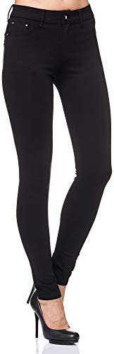 Elara Damen Stretch Hose Skinny Fit Jegging Chunkyrayan H01 Black 42 (XL)