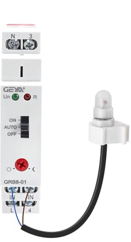 GAEYAELE Relé de sensor de luz del temporizador fotoeléctrico del interruptor crepuscular Encendido apagado automático (GRB8-01,AC110V-240V)