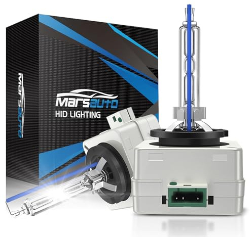 Marsauto D1S HID Bulbs, 6000K Cold White, Xenon Bulb(Not Halogen/Led Bulbs), 5 Years Lifespan, Waterproof Design, Up to 350% Brightness, Low/high Beam,2 Pcs