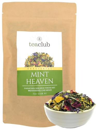 Tisana alcalinizzante sfusa 500g, miscela di tisane con ortica citronella menta, tè benessere alcalinizzante, TeaClub Tisana Mint Heaven