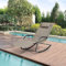 [en.casa] Schaukelliege Caracena 147x63x89cm Sonnenliege bis 120kg Schwingliege Schaukelnd Beige