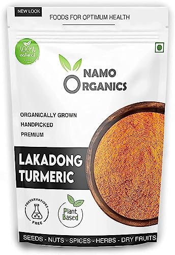 NACHT Namo Organics - Polvere di curcuma Lakadong da aziende agricole biologiche a Meghalaya - 500 Gm - Alta curcumina (8-10%) - Words Best Haldi (Curcuma Longa) (500 Gm)