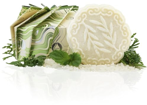 Viori Tea Tree Mint Essential Oil Shampoo Bar Made with Rice Water - Handcrafted All Natural Shampoo Bars - Sulfate Free