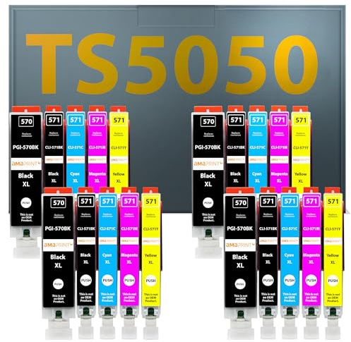 Amaprint 20 XL bläckpatroner kompatibla med Canon PGI-570 CLI-571 speciellt för Pixma TS-5050