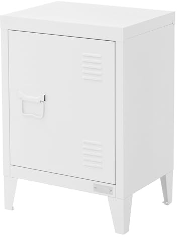 ML-Design Aktenschrank, 40x30x57,5 cm, Weiß, aus Stahl, Büroschrank mit 4 Beinen, Kleiner Lagerschrank, Einzeltür Metallschrank Stahlschrank Aufbewahrungsschrank Schrank Sofatisch Beistelltisch Tisch