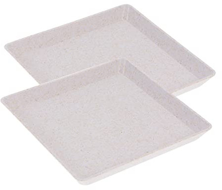 MERRYHAPY 2St Blumentopf Tablett wasserschale wasserschüssel planzentopfset Pflanze Tropfen Pflanzentropfuntertasse zimmerpflanzen Topftabletts für den Gartenbau Gartenbedarf Plastik Beige
