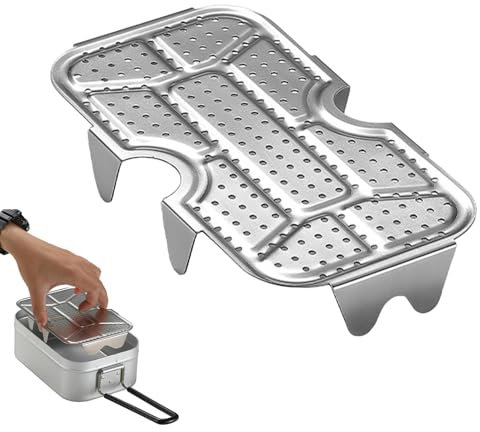 Inserto de cocción al vapor para acampar, parrilla de cocción al vapor, Bandeja de almuerzo para cocinar al vapor, Bandeja de vapor multifunción de acero inoxidable, hoja