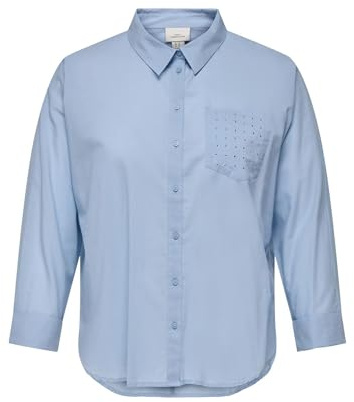 ONLY Carmakoma Shirt Carnew Lina Studs LS-Maglietta Wvn Donna
