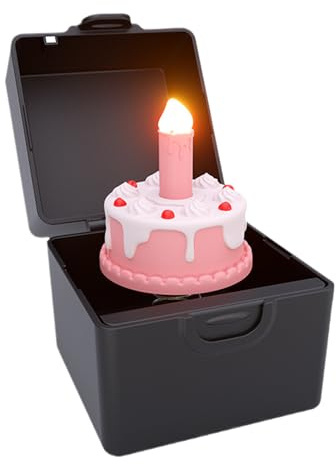 Caja de música portátil para tarta de cumpleaños con efecto de vela, caja de música Happy Birthday | Caja de música con bailarina giratoria, regalos de cumpleaños para niñas, decoración de fiesta