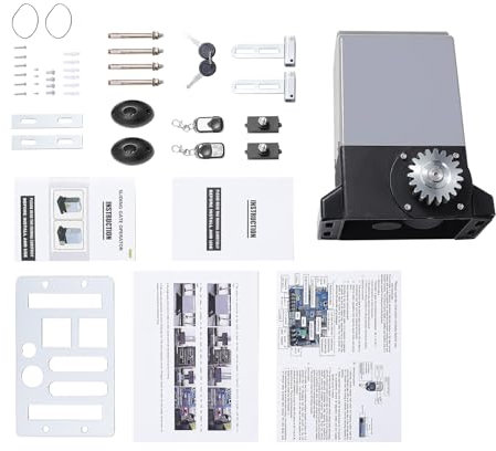 750W Sliding Door Opener 1600kg 1400rpm Automatic Sliding Gate Drive Kit with 2 Remote Controls Remote Control Range About 50m for Businesses Schools