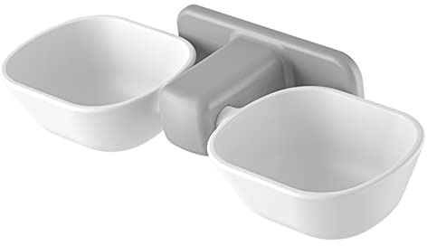Wall Mounted Cat Bowls, Prevent Spill Elevated Cat Bowls Thickening Raised Food Adjustable Pet Feeding for Kitty and Puppies (White)