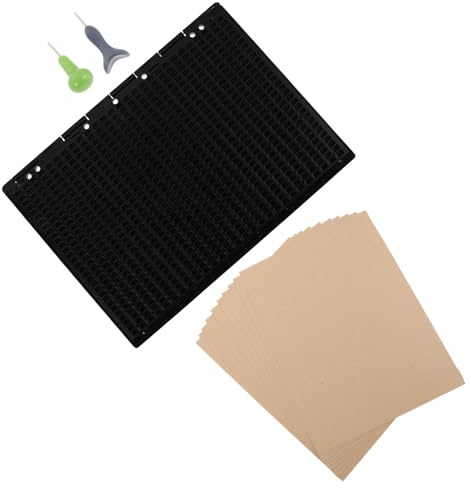 HEMOTON Set di Scrittura Braille in Plastica con 27 Righe e 30 Celle, Penna Stile Braille per Apprendimento Preciso e Riduzione Affaticamento, per Studio e Aula