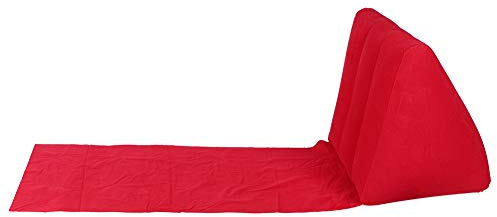 Restokki Oreiller de Soutien Triangulaire Gonflable pour Le Dos, Coussin Portable pour l'intérieur et l'extérieur, Rouge Violet foncé, 138x48x48cm (Rouge)