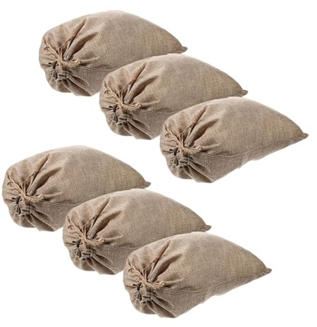 balacoo Sacchetti di Juta Traspiranti ed Ecologici Coulisse 6 Dimensioni 20x30 Cm per Conservazione e Piante per Conservazione Alimentare