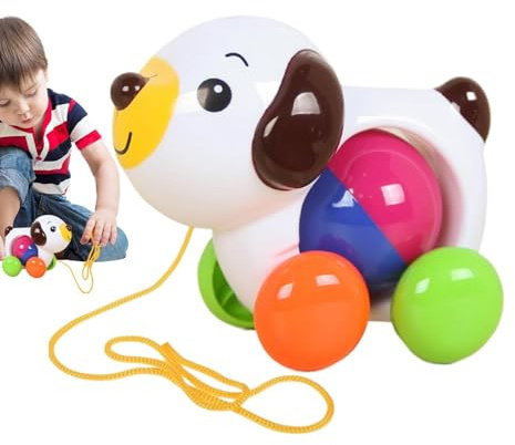 Giocattolo Da Passeggio Per Bambini - Giocattolo Da Spingere A Forma Di Cucciolo, 300 G Interattivo Per Lo Sviluppo Del Cane Lungo Il Veicolo Con Movimento Di Rotolamento Fluido E Design Adatto Ai Bam
