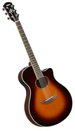 YAMAHA APX600 Electro-Acoustic Guitar – Slim Thinline Body, 25” Scale, System65 Pickup, 3-Band EQ, Built-In Tuner, Oval Soundhole – Old Violin Sunburst