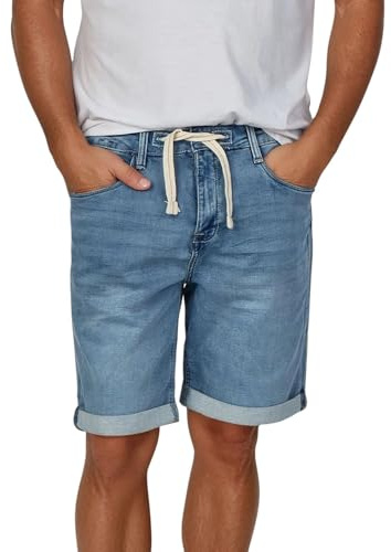 riverso RIVPaul Pantalones Vaqueros Cortos para Hombre, Jeans Short, Cortos de Verano, Corte Regular, Bermudas, Gris, Azul Claro, Azul, Negro, W30 - W42 - Light Blue Denim (L114) - W32