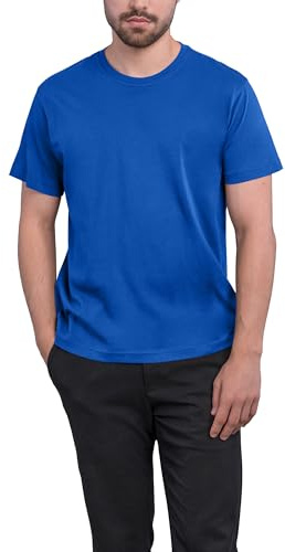 HRM T-Shirt Col Rond Heavy Luxury, Bleu Royal, Taille L I T-Shirt Homme Col Rond Commerce Équitable, 195 g/m² I Durable et 100% Coton Bio