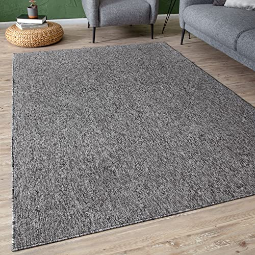 THE RUGS Low Pile Area Rugs – Modern Indoor Rugs for Living Room, Bedroom, Dining Room, Entryway – Non-Shedding (Grey, 160x230 cm)