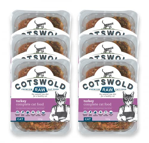 Cotswold RAW Complete Cat, Raw Cat Food, GWF Nutrition, Premium British Meat Raw Food for All Cats, Frozen Cat Meal, Turkey Mince – 6kg