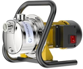 TDRSUPER 1.0HP Electric Shallow Well Pump 110V Portable Water Transfer Pump 1080GPH 18GPM Stainless Steel Pumps 150ft Heigh Draining Irrigation Pump for Garden Lawn Draining Irrigation System