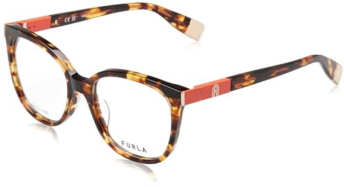 Furla Unisex VFU720 Sunglasses, Shiny Brown/Yellow Havana, 52