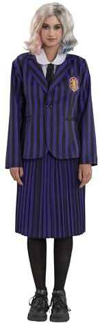 Chaks Enid Sinclair skoluniform för kvinnor, officiell Wednesday-klädsel, 3-delat halloween- och karnevalsdräkt