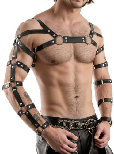 ZEOABSY Sexy Chest Harness for Men, Mens Leather Body Harness & Punk Chest Belt for Halloween Cosplay Party