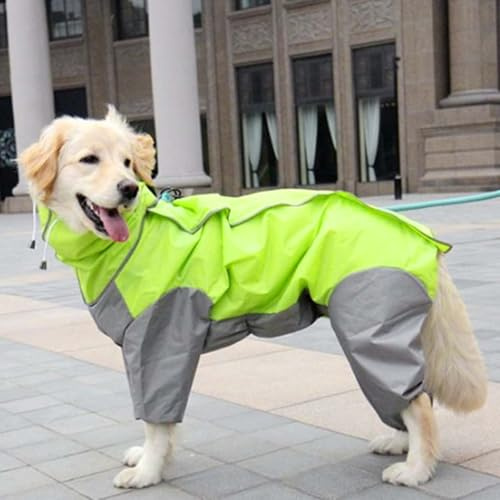 Dog Waterproof Raincoats, Lightweight Waterproof Jacket,Dog Rain Coat with Hood and Legs Full Coverage, Raincoat Poncho for Medium Large Female Dogs (26#) (XL)