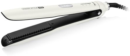 Trisa Steam Style Pro - Plancha de vapor con tecnología nano de vapor, plancha de pelo con placas de cerámica, depósito de agua extraíble, temperatura ajustable, 150 – 230 °C, cable giratorio de 1,8 m