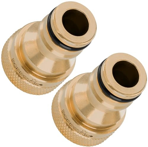 Poppstar Connettore rubinetto con filetto interno 1/2 pollice (19 mm) e raccordo a innesto per tubo da giardino (compatibile con il sistema Gardena), 2 pezzi