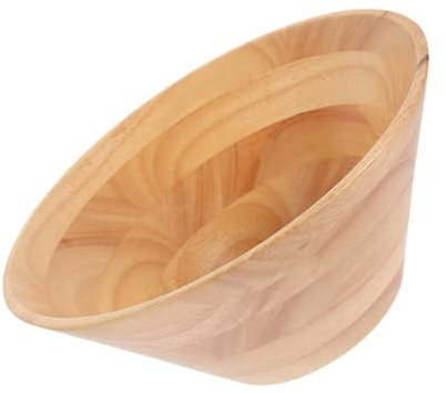Mikinona Grande Ciotola in Legno per Insalata e Frutta 14x5,8 Cm, Ciotola da Portata Resistente e Stabile, Superficie Liscia Adatta a Uso Quotidiano e Ristoranti a Tema