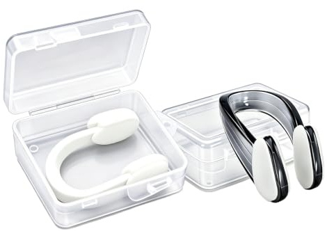 XUXULULUWEIWEI Swimming Nose Clips with Storage Box, Silicone Waterproof Anti-Slip Nose Plugs, Ergonomic Nose Protection Accessory for Diving Surfing, Suitable for Adults and Kids Over 7 Years Old