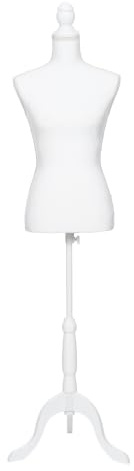 Prym 610093 - Busto Decorativo con Base de Madera, Altura Regulable 135 – 170 cm, Torso de poliestireno para Pinzas, maniquí de escaparate para Mostrar y Decorar