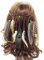 Jurxy Böhmische Pfau Feder Kopfschmuck Stirnband Damen Hippie Boho Indianer Stirnbänder Zigeuner Headwear Weben Frau Mädchen Lieblings Haarschmuck – Braun- Stil 3