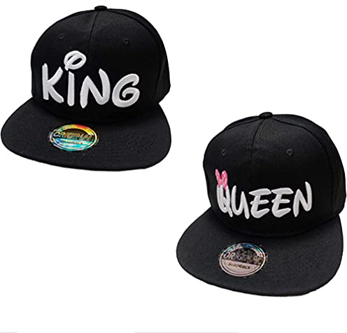 J26 Prince & Princess Brother & Sister Snapback Kids Set Cappellino da basecap per bambini Cappellino Trucker Cappy Kult Partner Look fratello (King & Queen Black Set), King & Queen - Set nero, Taglia