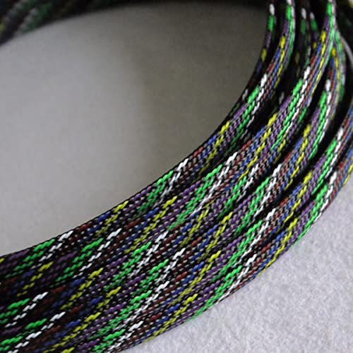 12meter Cable Sleeves 8mm 3 wire Encryption PET Snakeskin mesh Wire Protecting Cable Sleeve wire mesh nylon shock for cable sets-7 Color